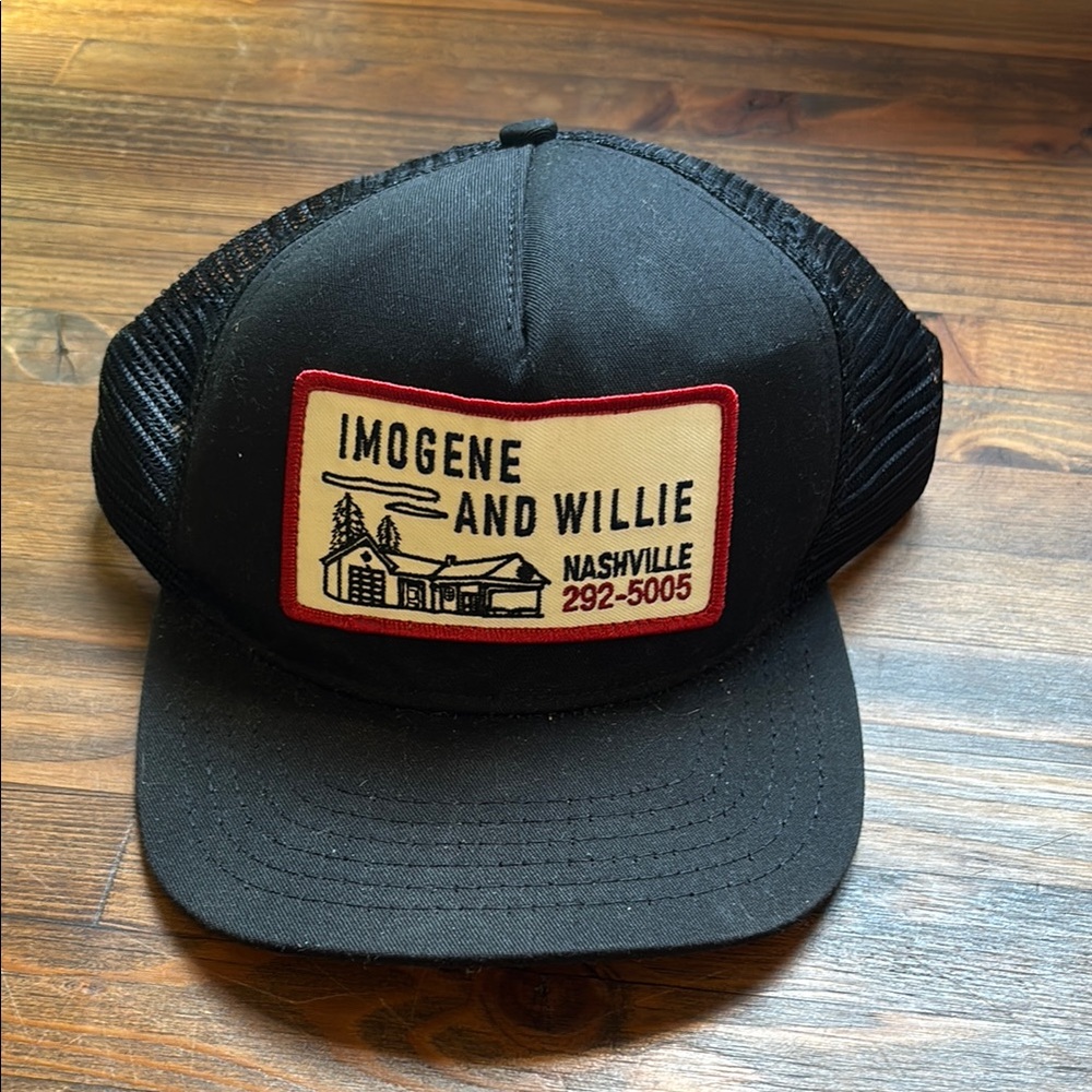 Imogene and Willie Black Trucker Hat
